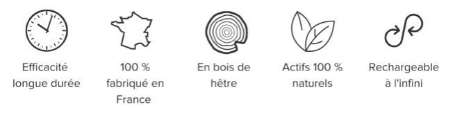 Pictogramme d'efficacité du déodorant solide rechargeable